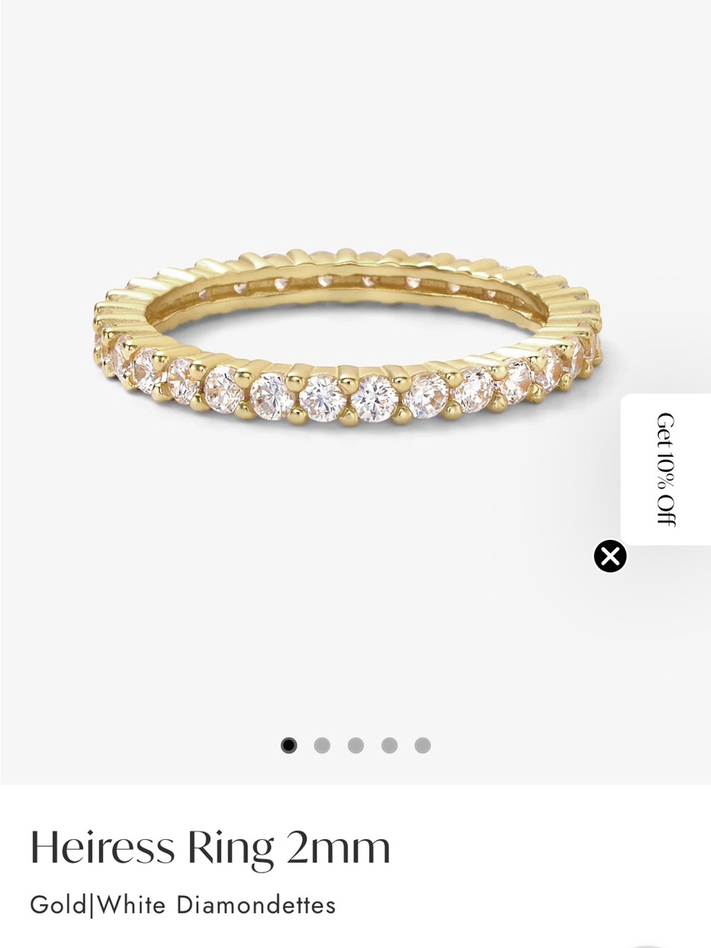 Heiress 2mm Gold Diamondette Band